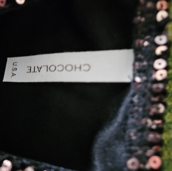 Chocolate Sequin Crop Top - Picture 7 of 8